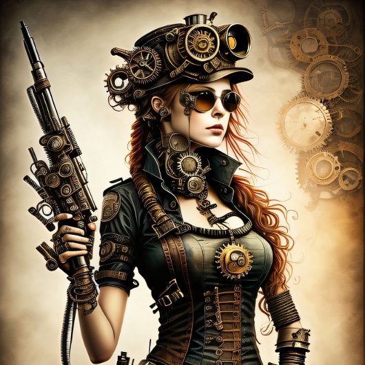 Steampunk woman Ready or not v2 Tissuepapier