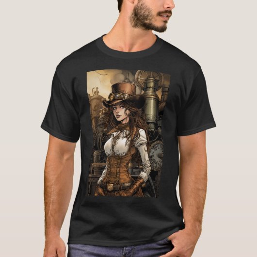 Steampunk Woman T-shirt (Voorkant)