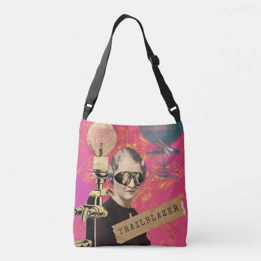 Steampunk Woman Trailblazer Pop Art Crossbody Tas (Achterkant)