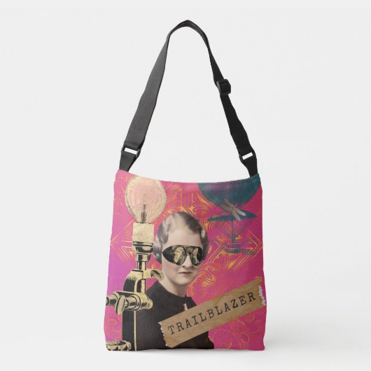 Steampunk Woman Trailblazer Pop Art Crossbody Tas (Voorkant)