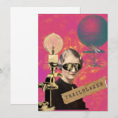 Steampunk Woman Trailblazer Pop Art Flat Kaart (Voorkant / Achterkant)
