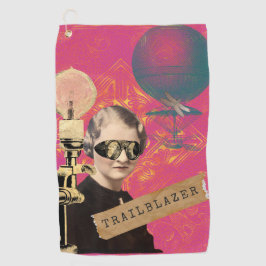 Steampunk Woman Trailblazer Pop Art Golfhanddoek