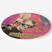 Steampunk Woman Trailblazer Pop Art Papieren Bordje (Gekanteld)