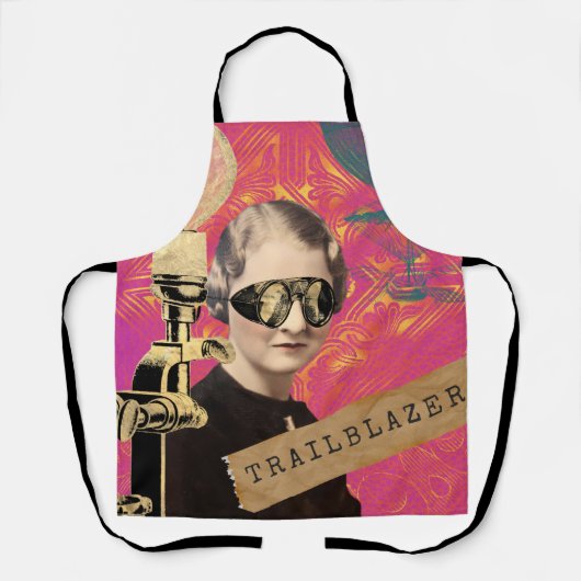 Steampunk Woman Trailblazer Pop Art Schort (Voorkant)