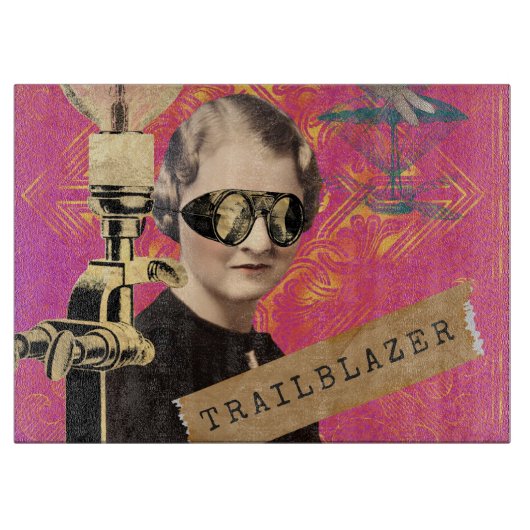 Steampunk Woman Trailblazer Pop Art Snijplank (Voorkant)