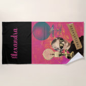 Steampunk Woman Trailblazer Pop Art Strandlaken (Voorkant)