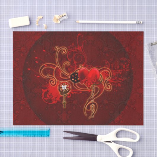 Steampunk, wonderbaarlijk hart tissuepapier (Craft)
