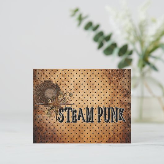 Steampunk Word Collage Briefkaart (Staand voorkant)