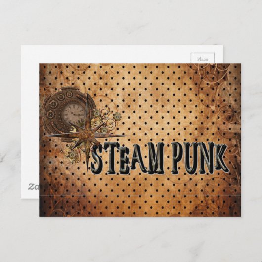 Steampunk Word Collage Briefkaart (Voorkant / Achterkant)