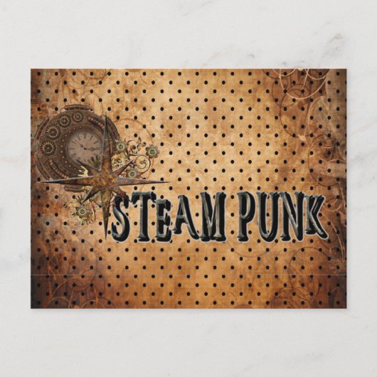 Steampunk Word Collage Briefkaart (Voorkant)