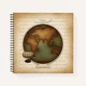 Steampunk World Hemispheres Map Aeronautical Atlas Notitieboek (Voorkant)