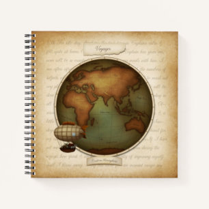 Steampunk World Hemispheres Map Aeronautische Atla Notitieboek