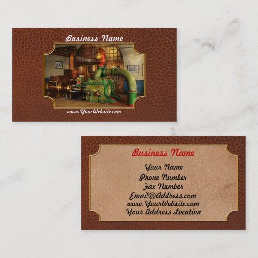 Steampunk - Worthington duplexstoompomp 1880 Visitekaartje (Voorkant / Achterkant)