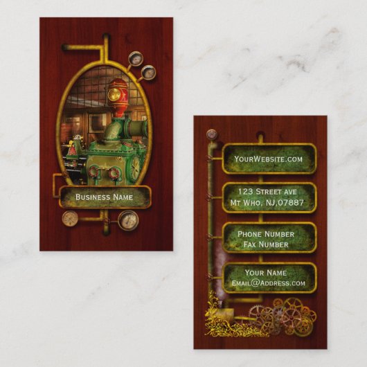 Steampunk - Worthington duplexstoompomp 1880 Visitekaartje (Voorkant / Achterkant)