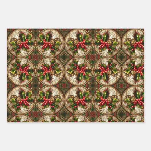 Steampunk Wrapping Paper Flat Sheet Set van 3 (Voorkant)