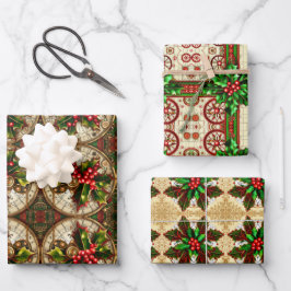 Steampunk Wrapping Paper Flat Sheet Set van 3