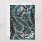 Steampunk Yellow Floral en beige Wedding Kaart (Achterkant)