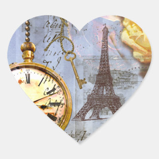 Steampunk & Yellow Roses Hart Sticker Label