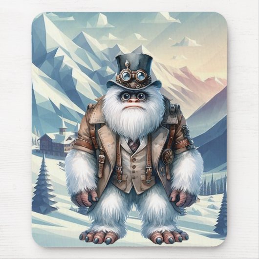 Steampunk Yeti Mousepad Muismat (Voorkant)
