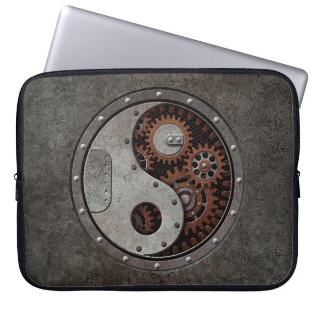 Steampunk Yin Yang Laptop Sleeve (Voorkant)