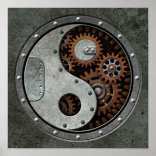 Steampunk Yin Yang Poster