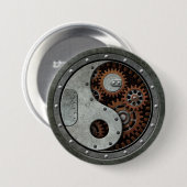 Steampunk Yin Yang Ronde Button 7,6 Cm (Voorkant /achterkant)