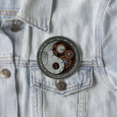 Steampunk Yin Yang Ronde Button 7,6 Cm (In situ)