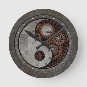 Steampunk Yin Yang Ronde Klok