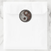 Steampunk Yin Yang Ronde Sticker (Tas)