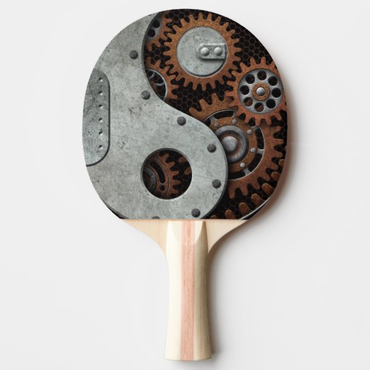 Steampunk Yin Yang Tafeltennisbatje (Voorkant)