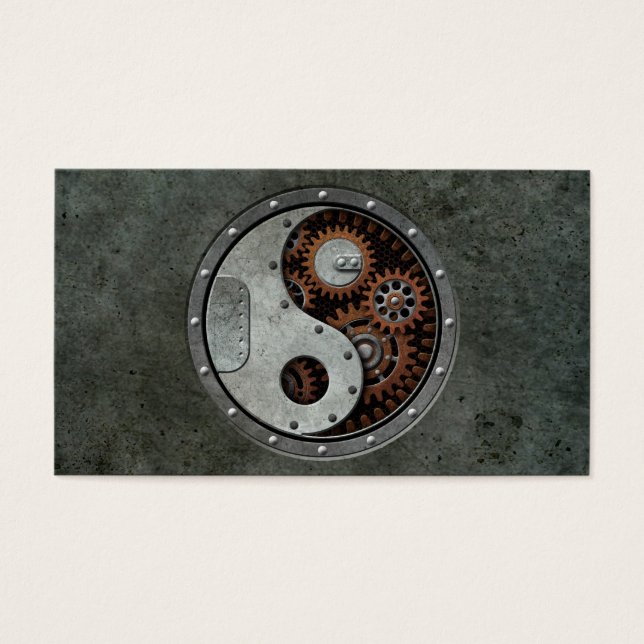 Steampunk Yin Yang Visitekaartje (Voorkant)