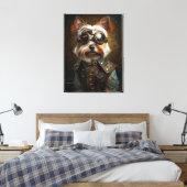 Steampunk Yorkie Canvas Art Afdruk (Insitu (Slaapkamer))