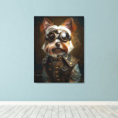 Steampunk Yorkie Canvas Art Afdruk (Insitu (Houten vloer))