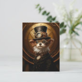 Steampunk Yorkie Dog Yorkshire Terrier Schattige 1 Briefkaart (Staand voorkant)