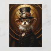 Steampunk Yorkie Dog Yorkshire Terrier Schattige 1 Briefkaart (Voorkant)