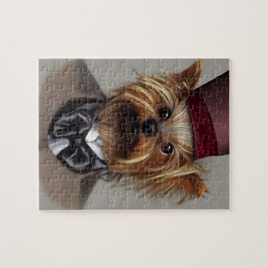 Steampunk Yorkie Jigzaag Puzzle Legpuzzel (Horizontaal)
