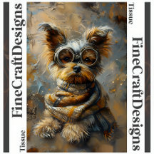 Steampunk Yorkie Olie Schilderij Decoupage Rechts 