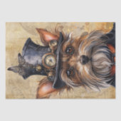 Steampunk Yorkshire Terrier Dog Tissuepapier (Voorkant)