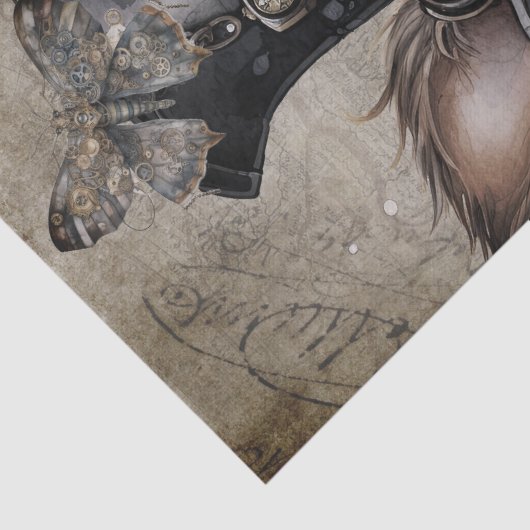 Steampunk Yorkshire Terrier Dog Tissuepapier (Detail)