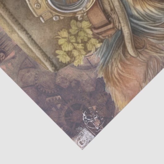 Steampunk Yorkshire Terrier Dog Tissuepapier (Detail)