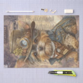 Steampunk Yorkshire Terrier Dog Tissuepapier (Craft)