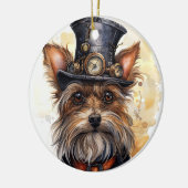 Steampunk Yorkshire Terrier Hond Keramisch Ornament (Links)