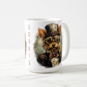 Steampunk Yorkshire Terrier Hond Koffiemok (Voorkant rechts)