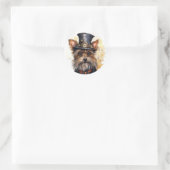 Steampunk Yorkshire Terrier Hond Ronde Sticker (Tas)