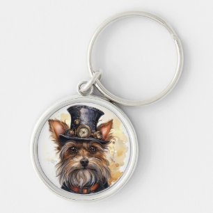 Steampunk Yorkshire Terrier Hond Sleutelhanger