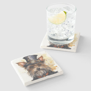 Steampunk Yorkshire Terrier Hond Stenen Onderzetter