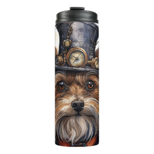 Steampunk Yorkshire Terrier Hond Thermosbeker