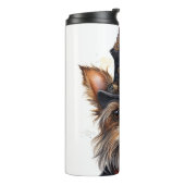Steampunk Yorkshire Terrier Hond Thermosbeker (Gedraaid links)