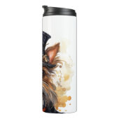 Steampunk Yorkshire Terrier Hond Thermosbeker (Geroteerd rechts)