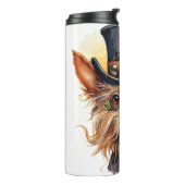 Steampunk Yorkshire Terrier Hond Thermosbeker (Gedraaid links)